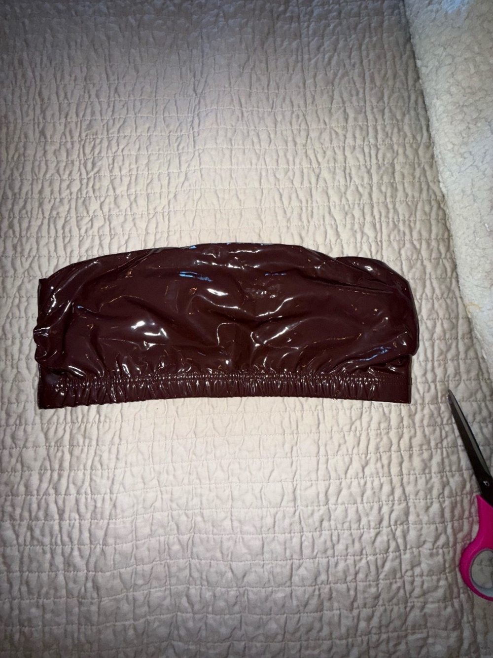 Good American sz 3 patent leather bandeau dark cocoa Large - Picture 2 of 4